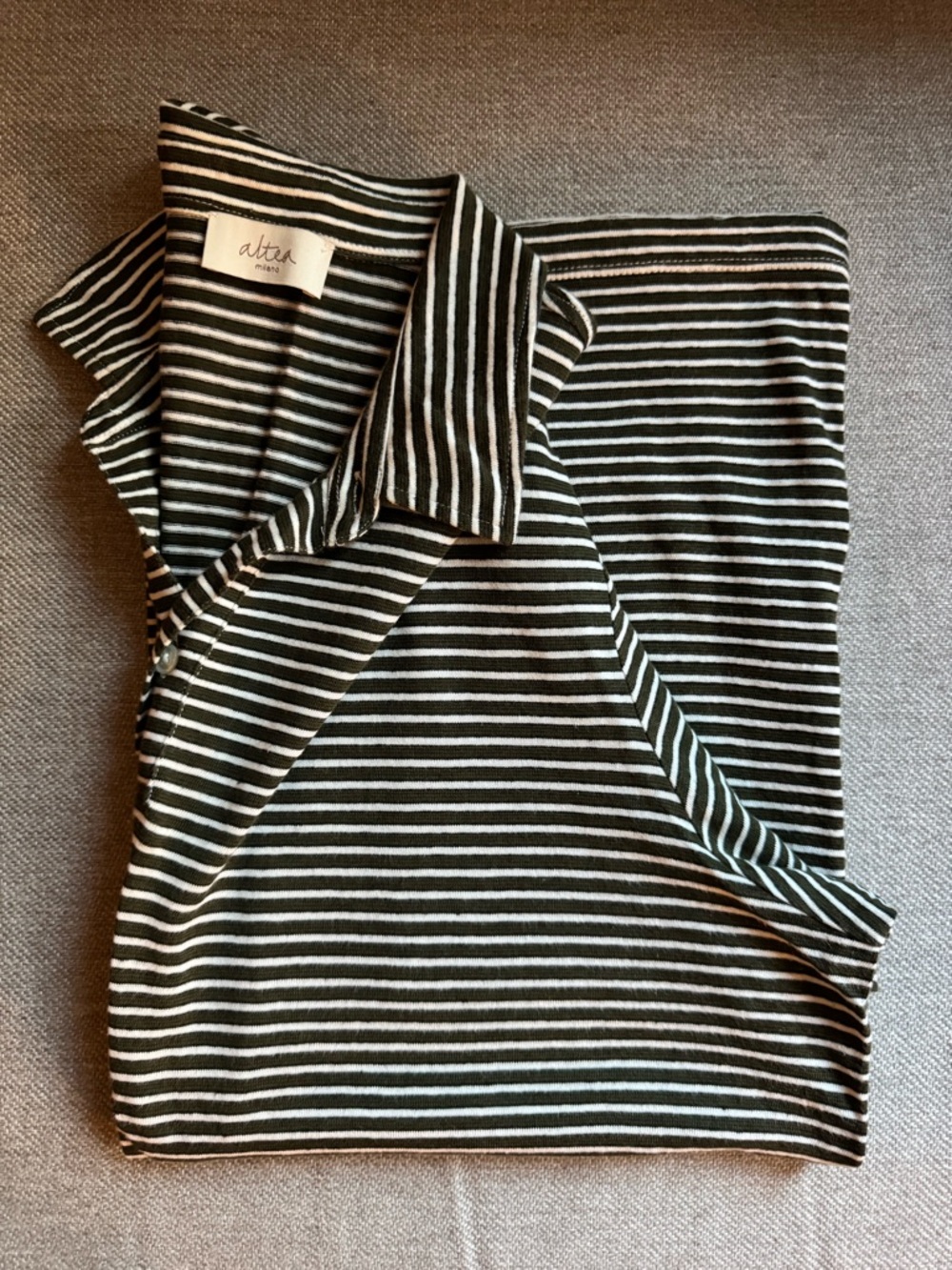 Altea (Milano) Striped Linen-Blend Polo Shirt, Size L
